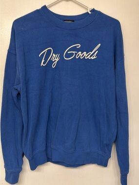 Dry Goods Royal Blue Crewneck Sweatshirt with Script Logo